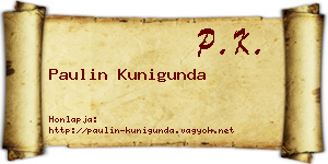 Paulin Kunigunda névjegykártya